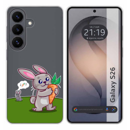 Funda Silicona Transparente para Samsung Galaxy S26+ Plus 5G diseño Conejo Dibujos