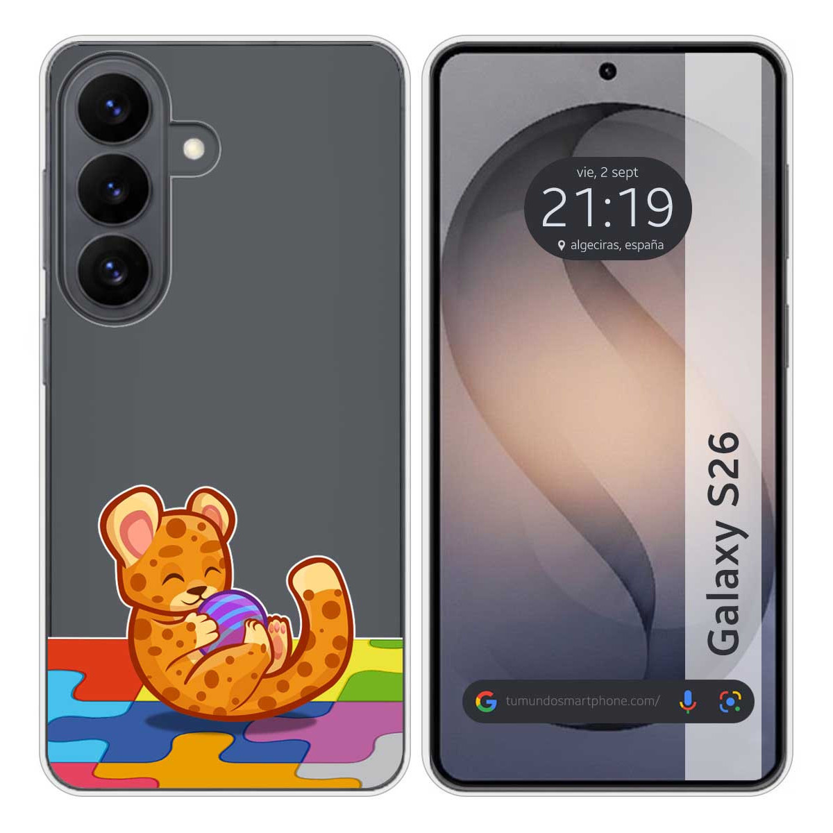 Funda Silicona Transparente para Samsung Galaxy S26+ Plus 5G diseño Leopardo Dibujos