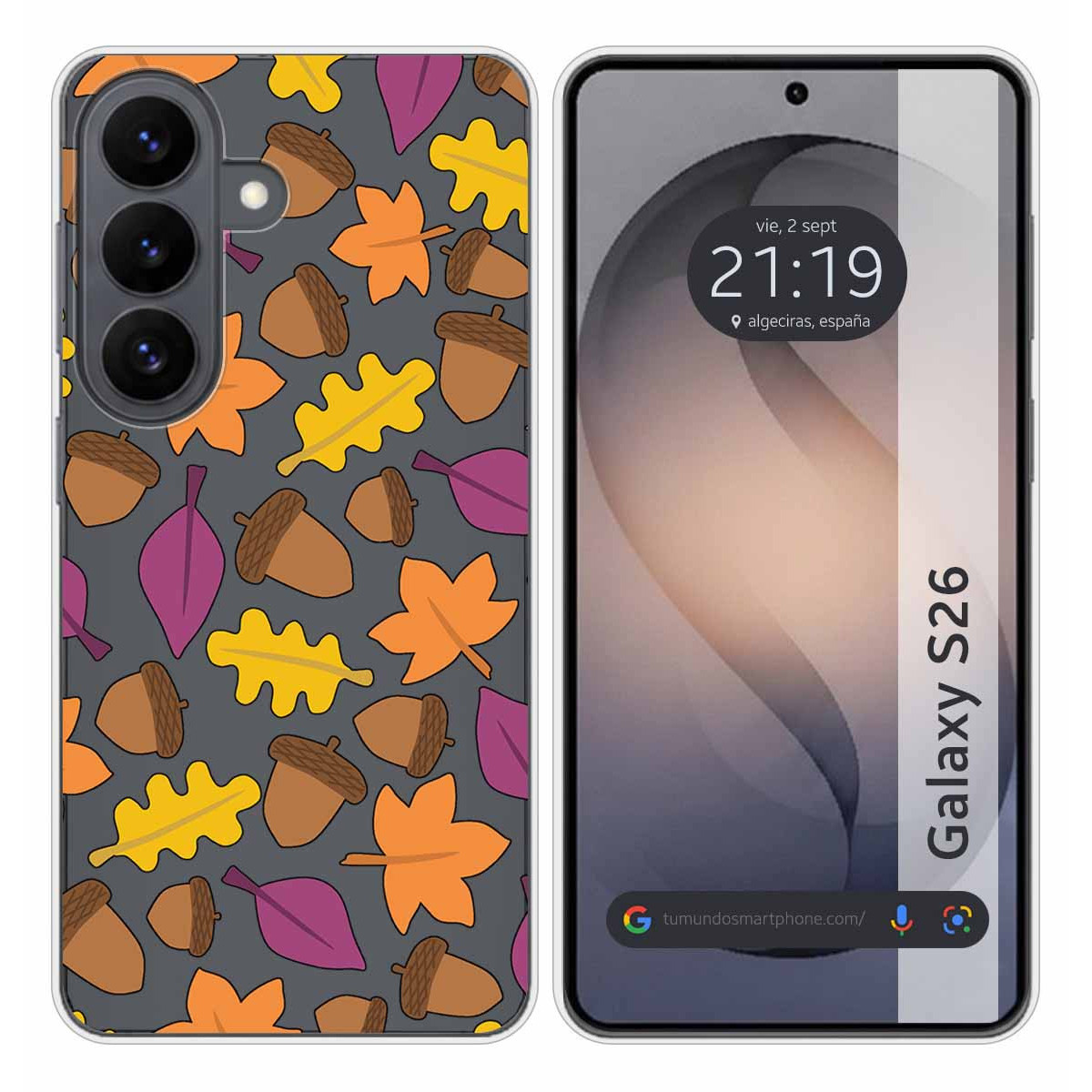 Funda Silicona Transparente para Samsung Galaxy S26+ Plus 5G diseño Otoño Dibujos