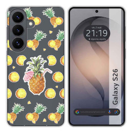 Funda Silicona Transparente para Samsung Galaxy S26+ Plus 5G diseño Piña Dibujos