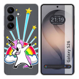Funda Silicona Transparente para Samsung Galaxy S26+ Plus 5G diseño Unicornio Dibujos