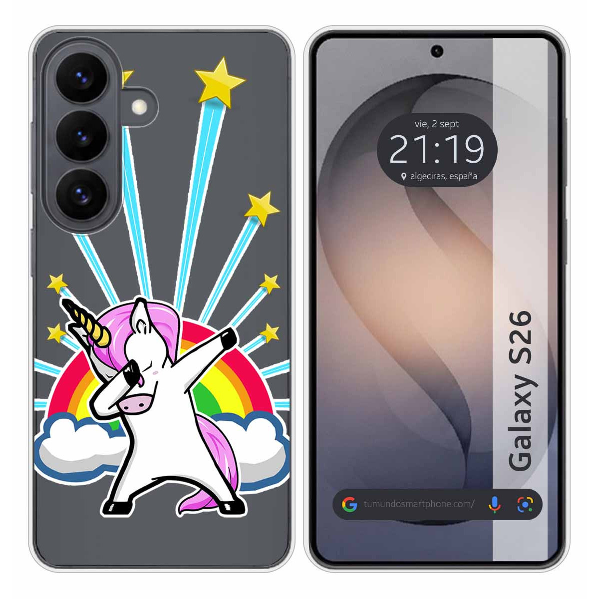 Funda Silicona Transparente para Samsung Galaxy S26+ Plus 5G diseño Unicornio Dibujos