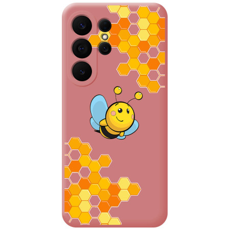 Funda Silicona Líquida Rosa para Samsung Galaxy S26 Ultra 5G diseño Abeja Dibujos