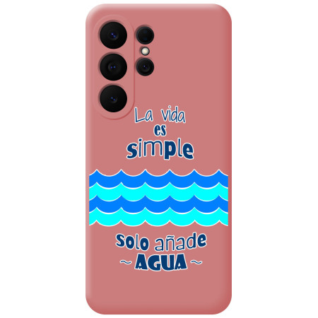 Funda Silicona Líquida Rosa para Samsung Galaxy S26 Ultra 5G diseño Agua Dibujos