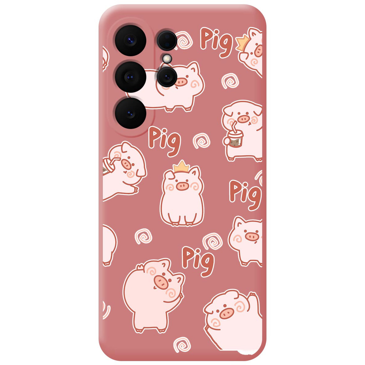 Funda Silicona Líquida Rosa para Samsung Galaxy S26 Ultra 5G diseño Cerdos Dibujos