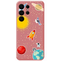 Funda Silicona Líquida Rosa para Samsung Galaxy S26 Ultra 5G diseño Espacio Dibujos