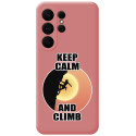Funda Silicona Líquida Rosa para Samsung Galaxy S26 Ultra 5G diseño Mujer Escalada Dibujos