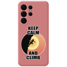 Funda Silicona Líquida Rosa para Samsung Galaxy S26 Ultra 5G diseño Mujer Escalada Dibujos