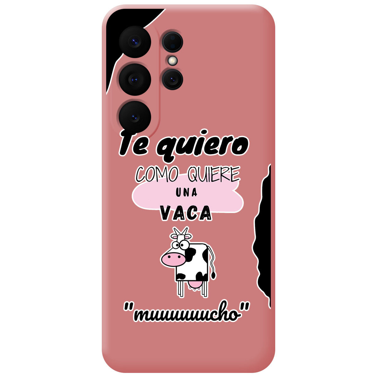 Funda Silicona Líquida Rosa para Samsung Galaxy S26 Ultra 5G diseño Vaca Dibujos