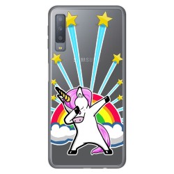 Funda Gel Transparente para Samsung Galaxy A7 (2018) diseño Unicornio Dibujos