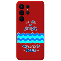 Funda Silicona Líquida Roja para Samsung Galaxy S26 Ultra 5G diseño Agua Dibujos