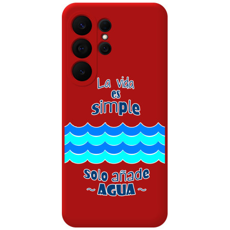 Funda Silicona Líquida Roja para Samsung Galaxy S26 Ultra 5G diseño Agua Dibujos