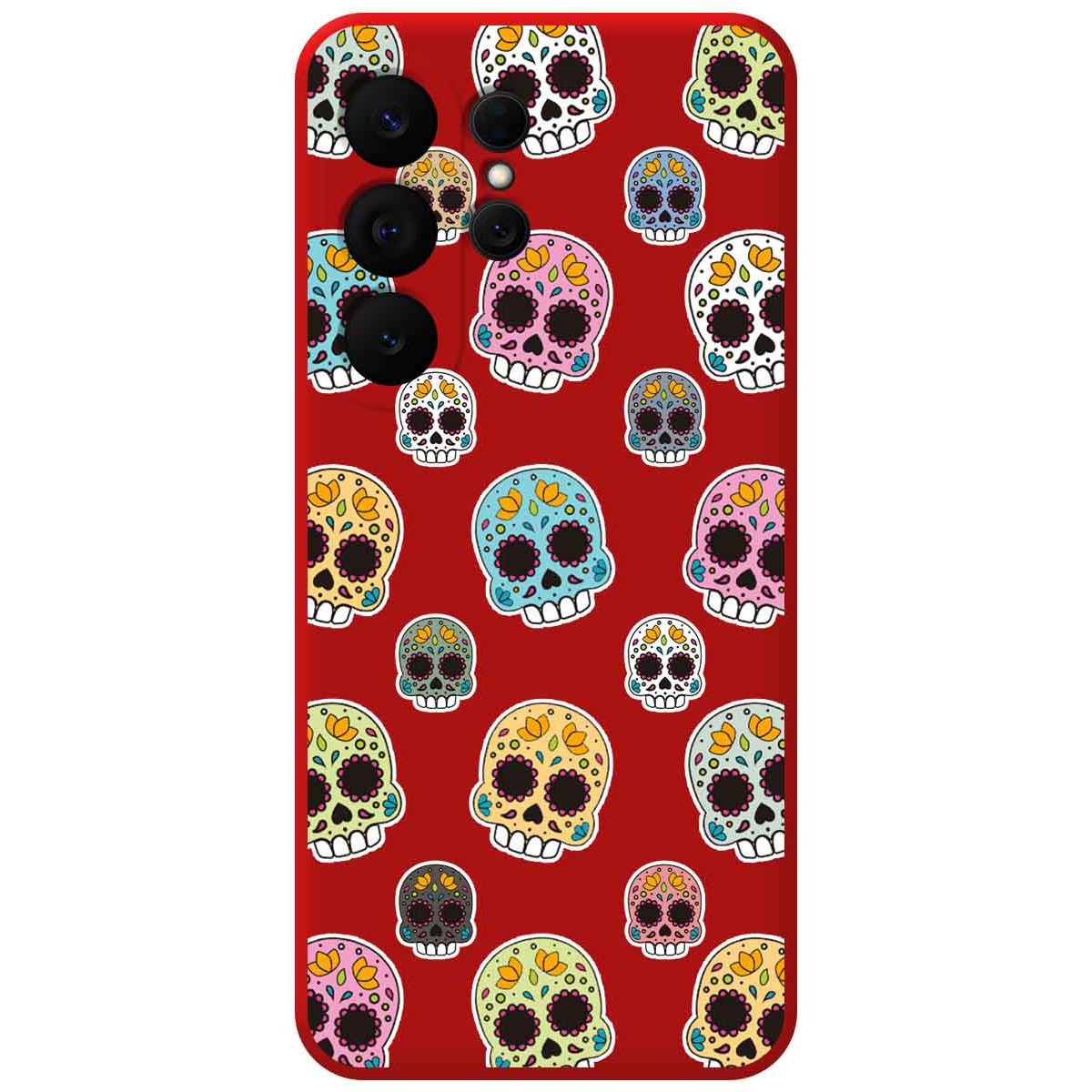 Funda Silicona Líquida Roja para Samsung Galaxy S26 Ultra 5G diseño Catrina Dibujos