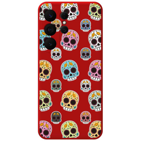 Funda Silicona Líquida Roja para Samsung Galaxy S26 Ultra 5G diseño Catrina Dibujos