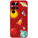Funda Silicona Líquida Roja para Samsung Galaxy S26 Ultra 5G diseño Espacio Dibujos