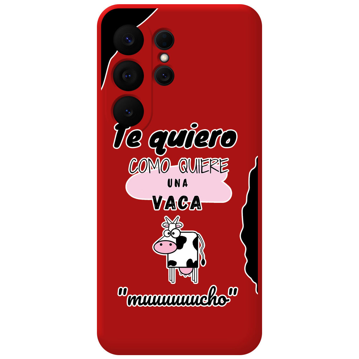 Funda Silicona Líquida Roja para Samsung Galaxy S26 Ultra 5G diseño Vaca Dibujos