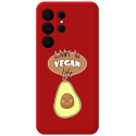 Funda Silicona Líquida Roja para Samsung Galaxy S26 Ultra 5G diseño Vegan Life Dibujos