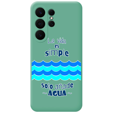 Funda Silicona Líquida Verde para Samsung Galaxy S26 Ultra 5G diseño Agua Dibujos