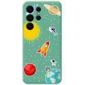 Funda Silicona Líquida Verde para Samsung Galaxy S26 Ultra 5G diseño Espacio Dibujos