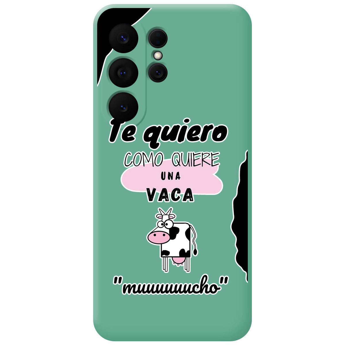 Funda Silicona Líquida Verde para Samsung Galaxy S26 Ultra 5G diseño Vaca Dibujos
