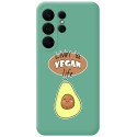 Funda Silicona Líquida Verde para Samsung Galaxy S26 Ultra 5G diseño Vegan Life Dibujos