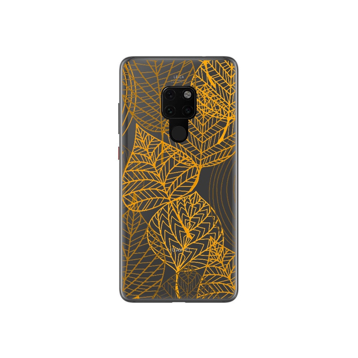 Funda Gel Transparente para Huawei Mate 20 Diseño Hojas Dibujos