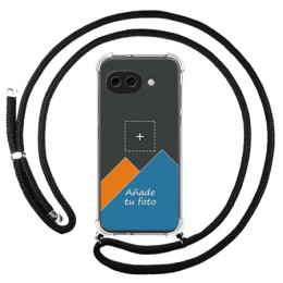 Personaliza tu Funda Colgante Transparente para Google Pixel 10a 5G con Cordon Negro Dibujo Personalizada