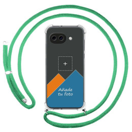 Personaliza tu Funda Colgante Transparente para Google Pixel 10a 5G con Cordon Verde Agua Dibujo Personalizada