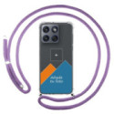 Personaliza tu Funda Colgante Transparente para Motorola Edge 70 5G con Cordon Morado Dibujo Personalizada