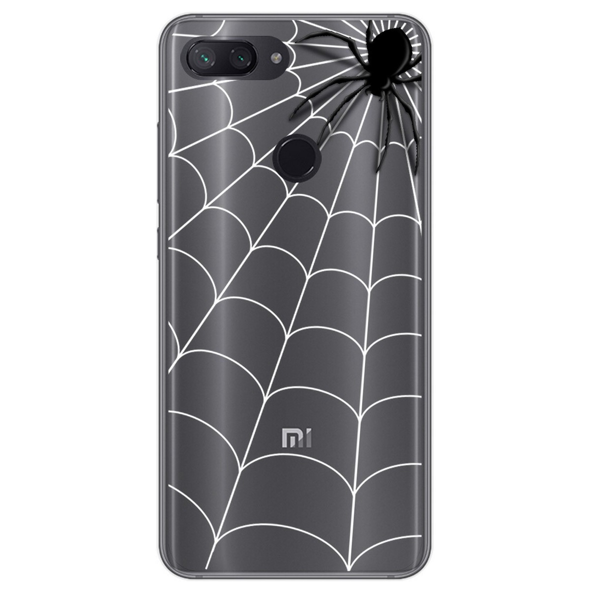 Funda Gel Transparente para Xiaomi Mi 8 Lite diseño Araña Dibujos