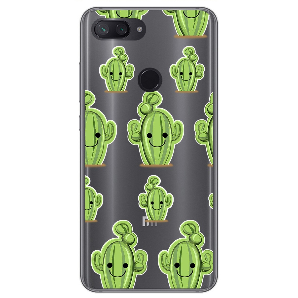 Funda Gel Transparente para Xiaomi Mi 8 Lite diseño Cactus Dibujos