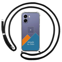 Personaliza tu Funda Colgante Transparente para Oppo A6x / A6k con Cordon Negro Dibujo Personalizada