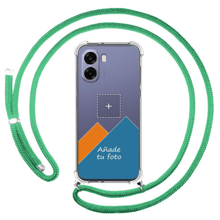 Personaliza tu Funda Colgante Transparente para Oppo A6x / A6k con Cordon Verde Agua Dibujo Personalizada