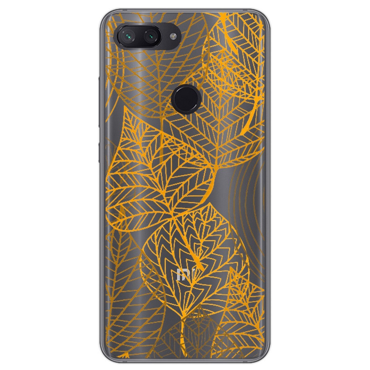 Funda Gel Transparente para Xiaomi Mi 8 Lite diseño Hojas Dibujos