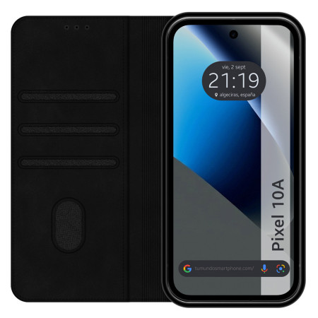 Funda Libro de Polipiel con tarjetero para Google Pixel 10a 5G color Negra