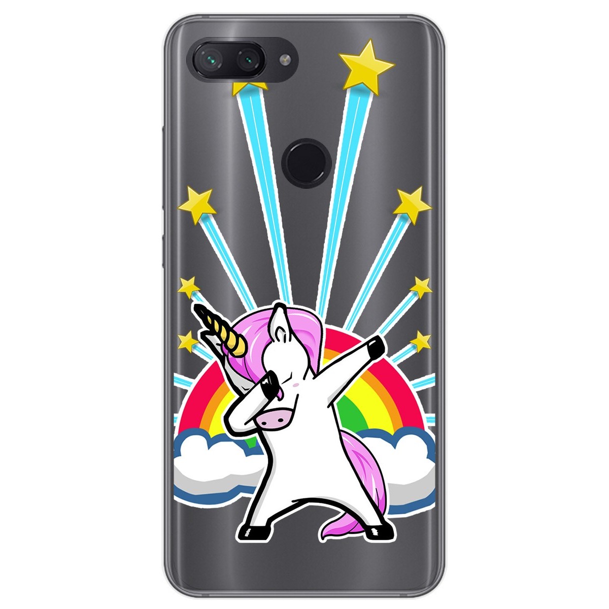 Funda Gel Transparente para Xiaomi Mi 8 Lite diseño Unicornio Dibujos