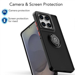 Funda Mate con Borde Negro y Anillo Giratorio 360 para Motorola Edge 70 5G 2