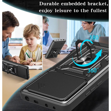 Funda Tough Armor con Anillo Giratorio Negra para Motorola Edge 70 5G