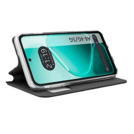 Funda Libro Soporte con Ventana para Oppo A6 4G / 5G color Negra