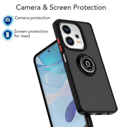 Funda Mate con Borde Negro y Anillo Giratorio 360 para Oppo A6x / A6k 2