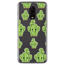 Funda Gel Transparente para Oneplus 6T diseño Cactus Dibujos