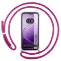 Funda Colgante Transparente para Oppo A6x / A6k con Cordon Rosa Fucsia