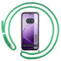 Funda Colgante Transparente para Oppo A6x / A6k con Cordon Verde Agua