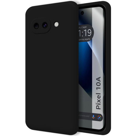 Funda Silicona Líquida Ultra Suave para Google Pixel 10a 5G color Negra