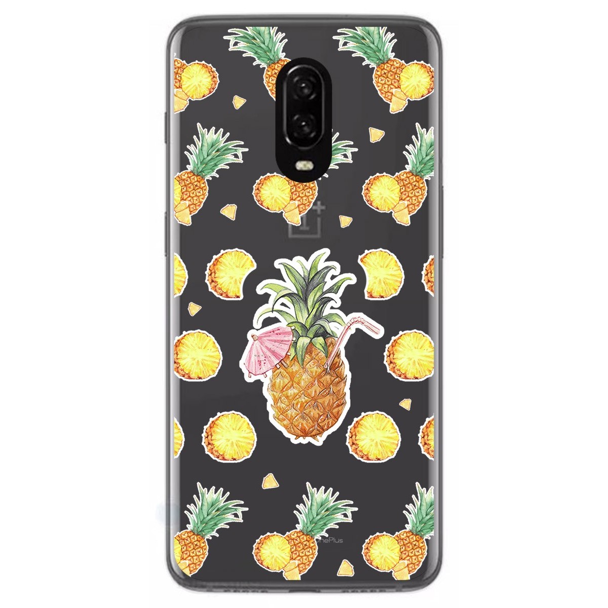 Funda Gel Transparente para Oneplus 6T diseño Piña Dibujos