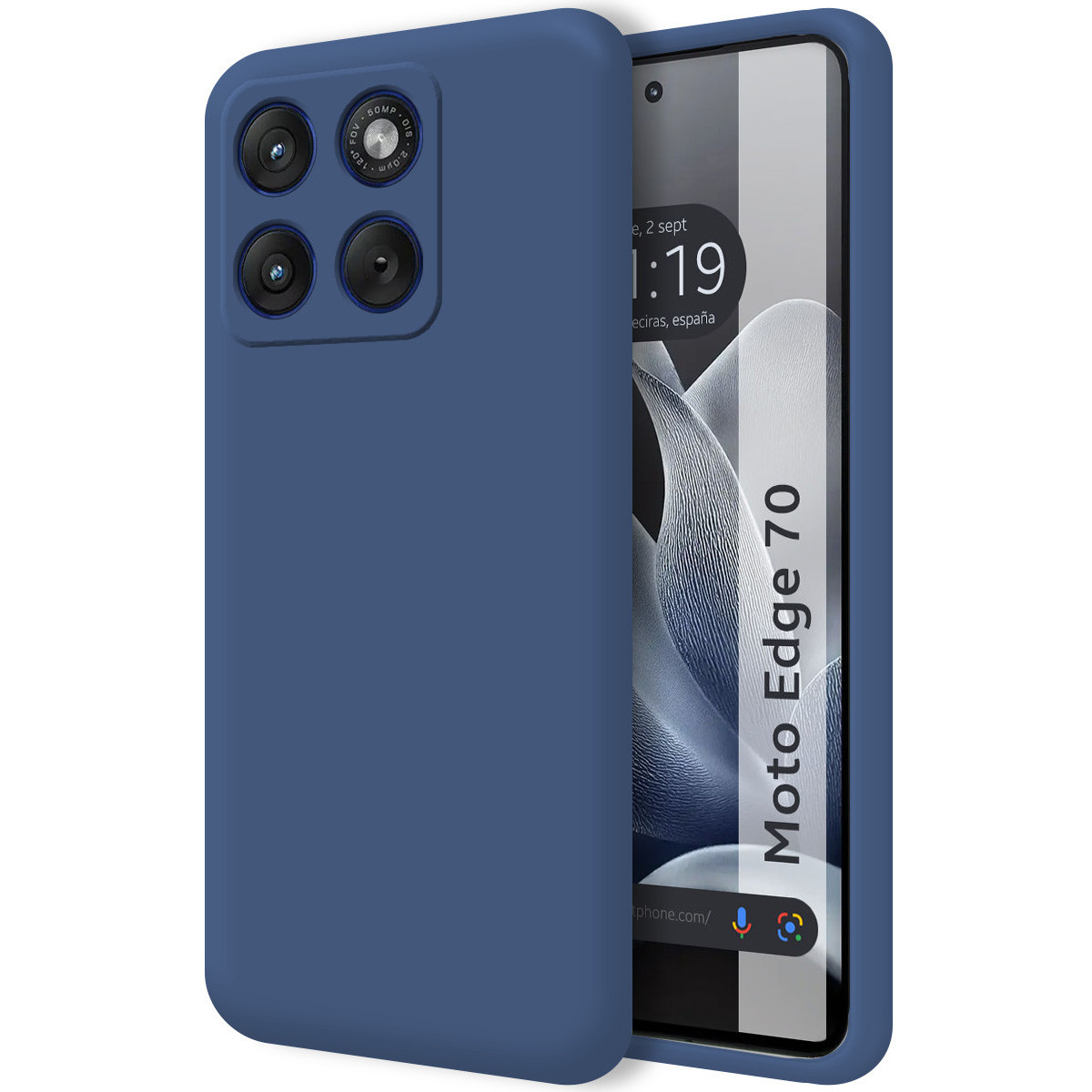 Funda Silicona Líquida Ultra Suave para Motorola Edge 70 5G color Azul