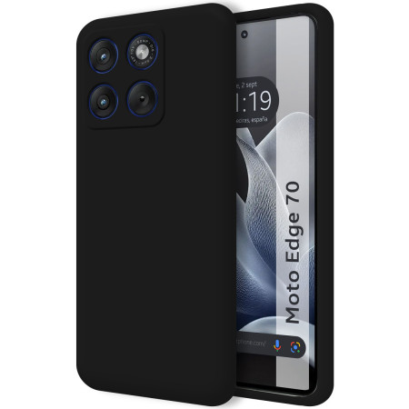 Funda Silicona Líquida Ultra Suave para Motorola Edge 70 5G color Negra