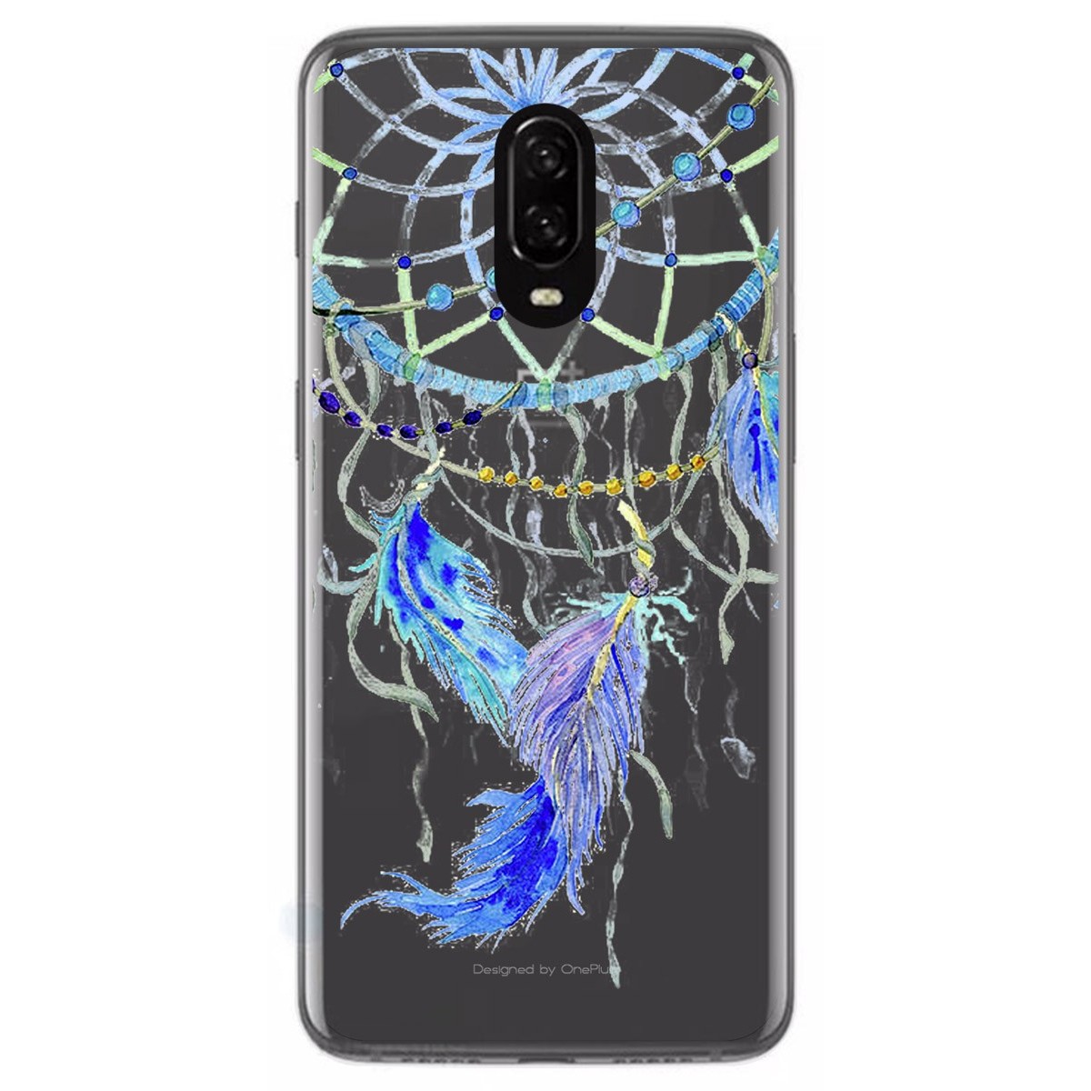 Funda Gel Transparente para Oneplus 6T diseño Plumas Dibujos