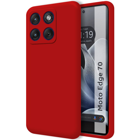 Funda Silicona Líquida Ultra Suave para Motorola Edge 70 5G color Roja