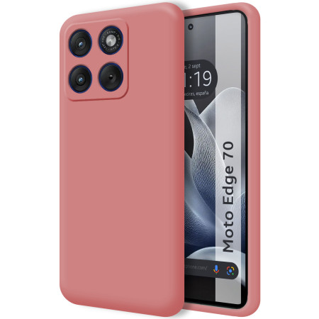 Funda Silicona Líquida Ultra Suave para Motorola Edge 70 5G color Rosa